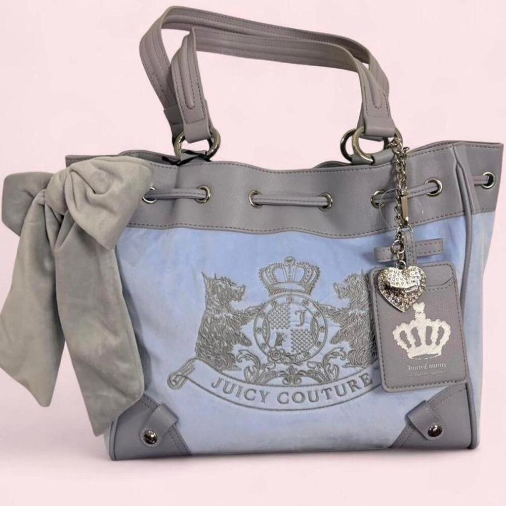 Juicy Couture Day Dreamer with “Classic Scottie Dogs” tote in Blue and Grey 💙